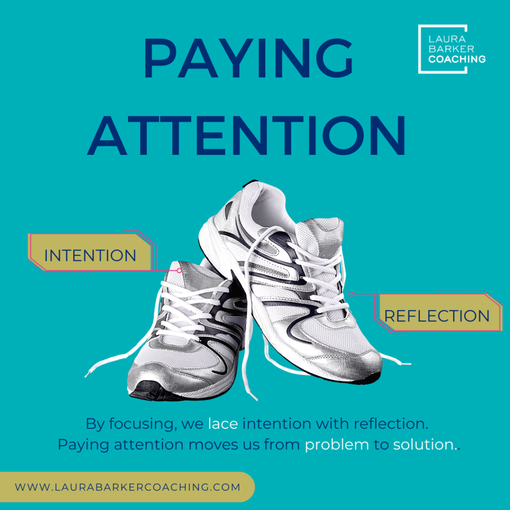 Image showing how attention laces intention with reflection.